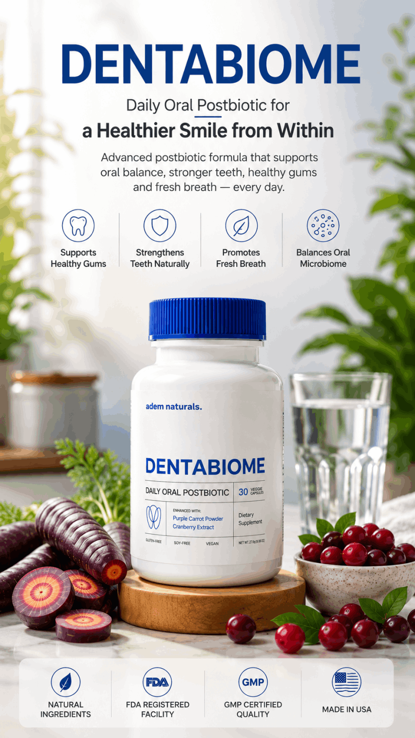 DentaBiome oral health and gum support supplement bottle